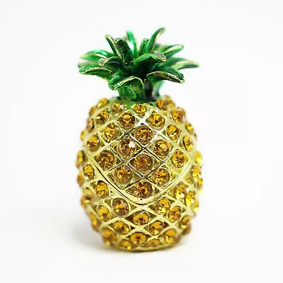$12.99 • Buy Bejeweled Enameled Fruit Trinket Box/Figurine With Rhinestones-Small Pineapple