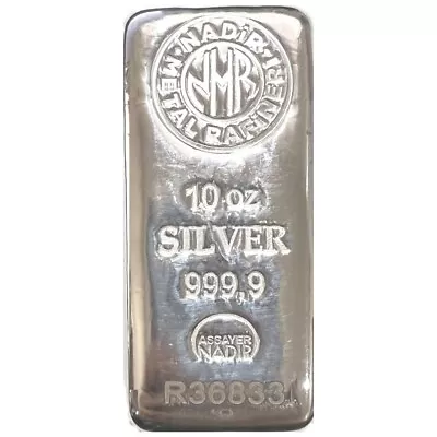 10 Oz Nadir Metal Refinery Silver Bullion Bar 999 Fine Silver - In Stock • $273.74