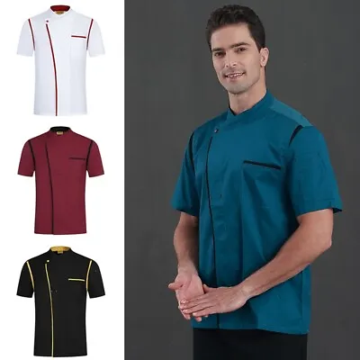 M-XXXL Unisex Short Sleeve Chef Uniform Hotel / Restaurant Jacket HRM Work Wear • $14