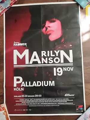 Marilyn Manson Autographed Poster Signed By Marilyn Manson Nov 19th 2009 Germany • $35