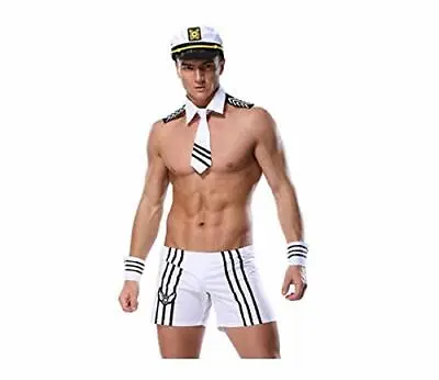 Men Sexy Navy Sailor Adult Halloween Cosplay YMCA Fancy Dress  Costume  Medium • £39.99