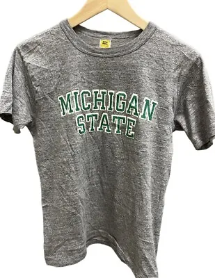 Vintage 80s Michigan State Tee Shirt USA Made Velva Sheen Tag College Football • $30