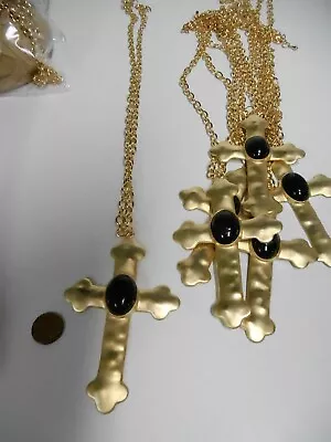 (lot #15) Lot Of 6 Large Vintage Cross Necklaces Signed Jj • $13.50