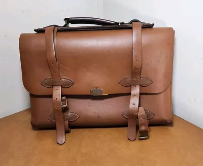 Vintage US Army? Colonel Brown Heavy Leather Briefcase. Very  Cool . • $222.22
