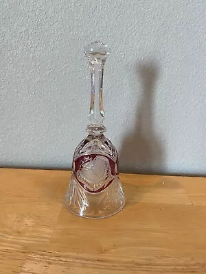 Rare Vintage Echt Bleikristall 24% Lead Crystal Etched Bell Germany Ruby Red • $13.80