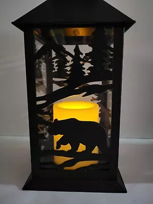 Decorative Bear Lantern With Battery Operated Flameless Candle 12x5.5x5.5 • $15