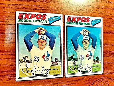 1977 Topps  Error Card  (lot Of Two) #28 Woodie Fryman Error And Corrected Cards • $12.88