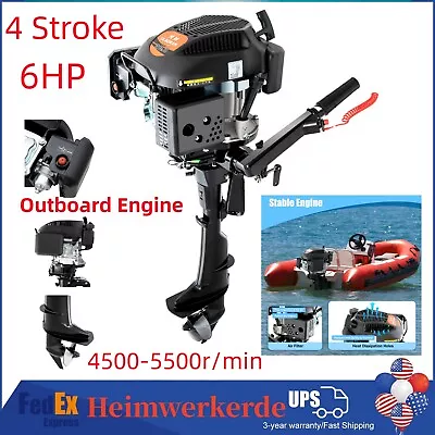 HANGKAI 6HP 4 Stroke Heavy Duty Outboard Motor Boat Engine Air Cooling System • $500