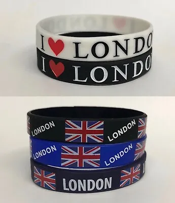 £2.59 • Buy London Union Jack Rubber Silicone Men’s Women’s  Bracelet Wristband
