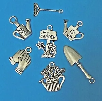 Tibetan Antique Silver Charms Watering Can Rake Trowel Garden Style Charms • £1.95