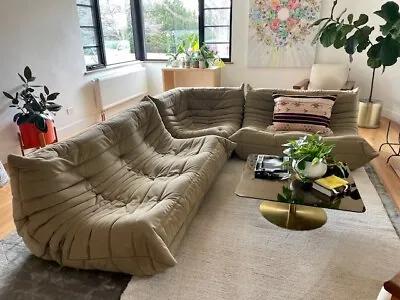 Authentic Vintage LIGNE ROSET Togo 3-Pc Sectional Sofa In Sand/Taupe • $16500