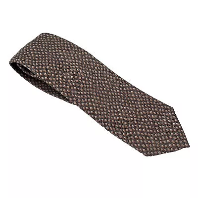 Bulgari Silk Tie Brown Micro Print • $38