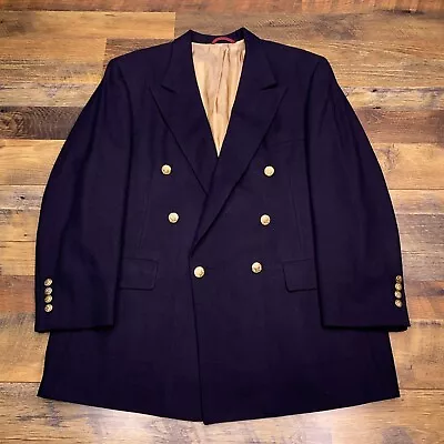 Vintage Hart Schaffner Marx Blazer 42S Gold Buttons Double Breasted • $49.99