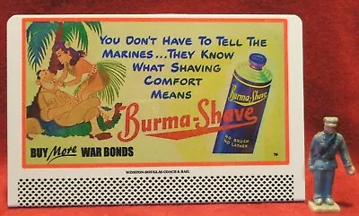 Burma Shave Wwii Marines #44___o/s Scale Tinplate Billboard • $14