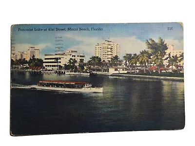 1952 Pancoast Lake At 41st Street Miami Beach Florida Postcard • $3.99