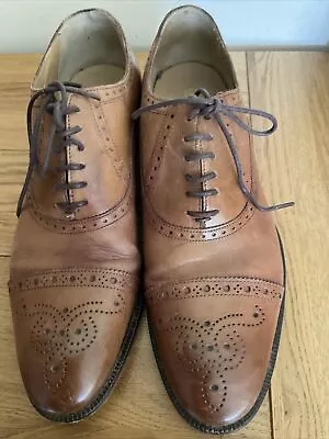 M & S Sartorial Size 8 Men’s Brown Leather Lace  Brogue Shoes  • £10
