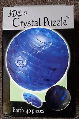 3D Crystal Puzzle Planet Earth Globe 40 Pieces Jeruel Industrial Plastic Jigsaw • £21.99