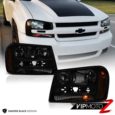 02-09 Chevy Trailblazer  DARKEST BLACK SMOKE  LEFT+RIGHT Headlight Signal Lamp • $91.56