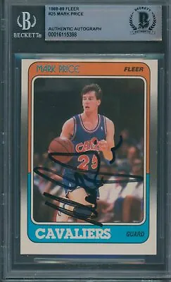 1988/89 Fleer #25 Mark Price Beckett Authentic Autograph Signed *5388 • $45