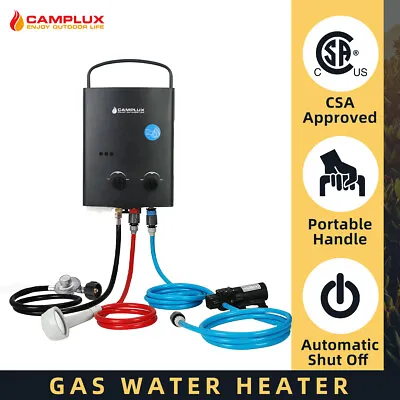 Camplux Tankless Water Heater Pump Kit Outdoor Portable Propane Gas Hot Shower • $206.99