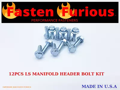 USA BOLT KIT FOR LS LT Exhaust Manifold / Header Flange Bolts LS1 LT1 LS3 LQ4 • $11.95