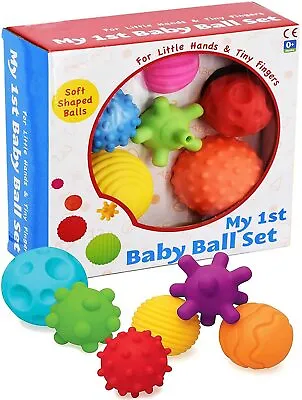 A To Z My First Baby Multi Textured Sensory Soft Ball Set Of 6 Balls • £8.92