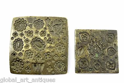 Lot Of Two Indian Jewellery Making Vintage Rare Bronze Dye/Seal/Stamp. G46-50 • $231.03