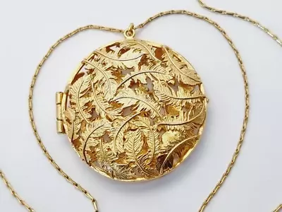 Alex Monroe Large FEATHER Locket Necklace 22 Carat Gold Silver New • $309.79