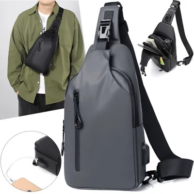Mens Sling Bag Cross Body Handbag Chest Bag Shoulder Pack Sports Travel Backpack • $15.99