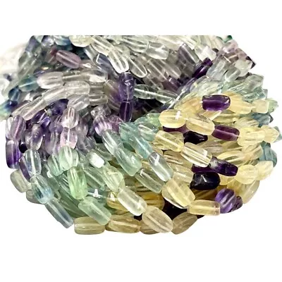 Natural Multi Color Fluorite Gemstone Faceted Beads Strands Size 10x5mm • $4.99