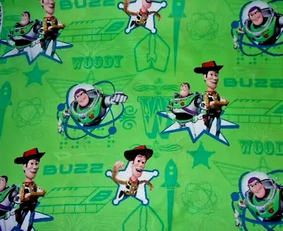 Toy Story Buzz Lightyear And Woody Vintage New Cotton Fabric 34  X 44  • $7.99