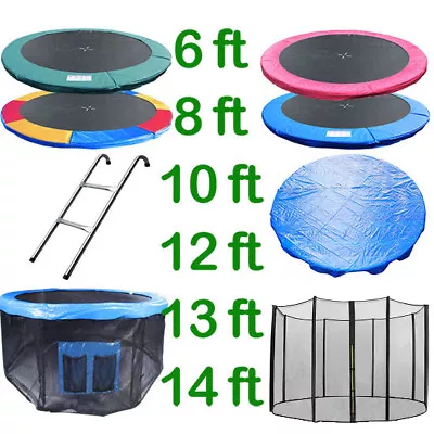 6 8 10 12 13 14 Ft Trampoline Replacement Pad Safety Net Rain Cover Ladder Skirt • £24.99