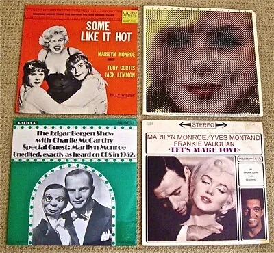 Marilyn Monroe LPs: SomeLikeItHot/RememberMarilyn/1952Radio Show/Let'sMakeLove • $75
