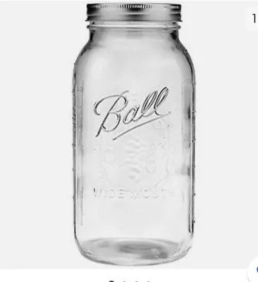 64oz Wide Mouth Half Gallon Mason Jar Canning Glass Clear Storage Spices Chips • $11.25