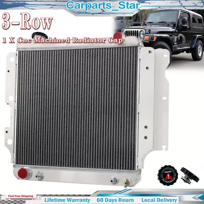 Fit 1987-06 Jeep Wrangler YJ/TJ/LJ RHD 2.4/4.2L L4 L6 AT 3Row Aluminum Radiator • $199