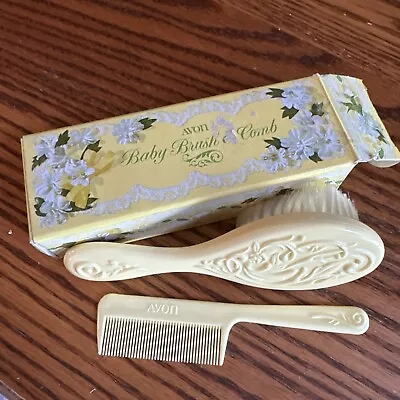 Avon Baby Brush And Comb Set Yellow New Nursery Vtg • $8