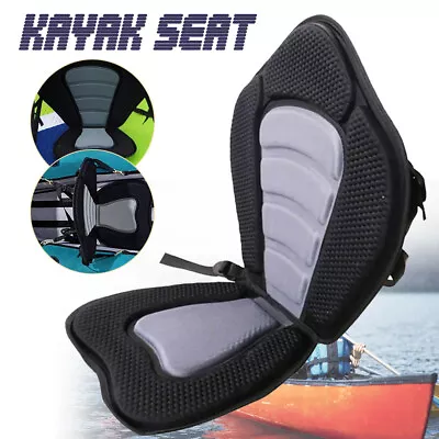 Deluxe Canoe Kayak Seat SUP Padded Adjustable Straps Detachable Back Universal • £22.96