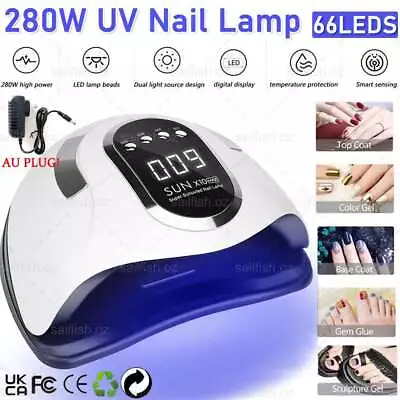 SUN X10 MAX 280W Nail Lamp UV LED Light Professional Nail Polish Dryer Machine • $16.25