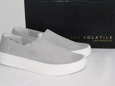 New Womens Size 7.5 Grey Very Volatile Brisket Slip-on Platform Sneakers Shoes • $39.99