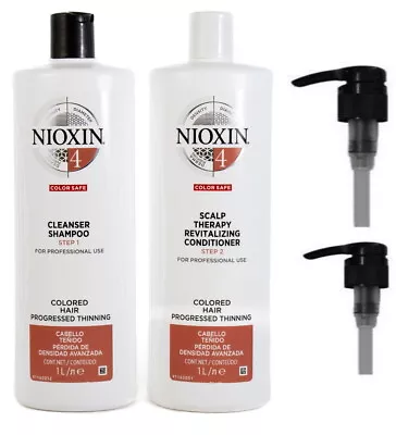 Nioxin System 4 Cleanser 1 Litre And Scalp Therapy Cond 1 Litre Duo With Pumps • $69.99
