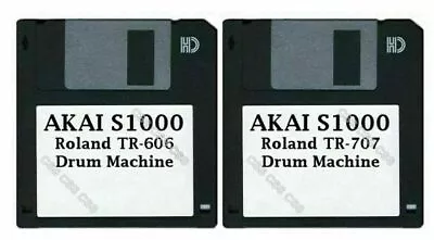 Akai S1000 Set Of Two Floppy Disks Roland TR-606/TR-707 Drum Machines Collection • $20.99