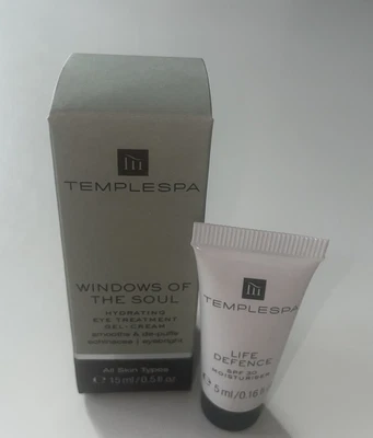 £22 • Buy TEMPLE SPA WINDOWS OF THE SOUL EYE GEL-CREAM 15ml BNIB PLUS 5ml LIFE DEFENCE