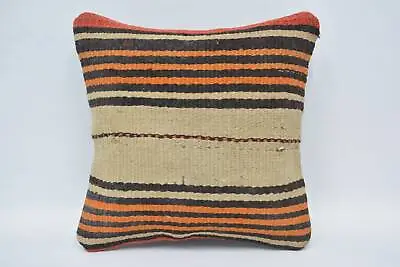 Vintage Kilim Pillow 12 X12  Orange Pillow Cover Kilim Cushion Sham • $3.74