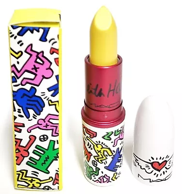 MAC Viva Glam Keith Haring Lipstick St Mark Yellow Sheer Bright Yellow Pearl NIB • $32