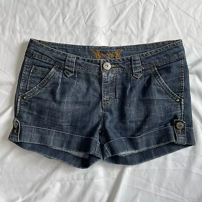 Freestyle Revolution Jean Shorts Cotton Blend Blue Denim Juniors Size 9 • $11.99