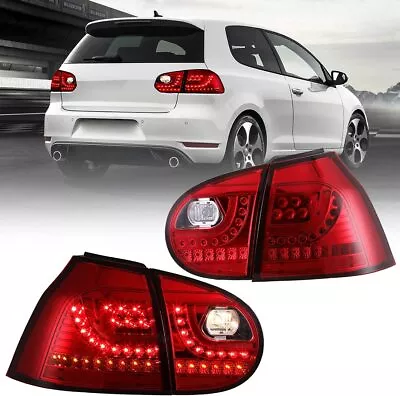 LED Tail Lights For 2006 2007 2008 2009 VW GTI Rabbit Golf 5 Chrome Red Lamp Set • $170.99