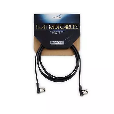 RockBoard Flat Patch Midi Cable 200cm / 78.74  (6.56') Black Right-Angle • $6.50