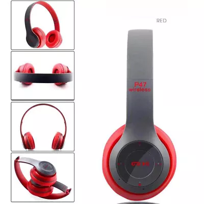 £10.35 • Buy Bluetooth Headphones Wireless Foldable Stereo Earphones Super Bass Headset Mic