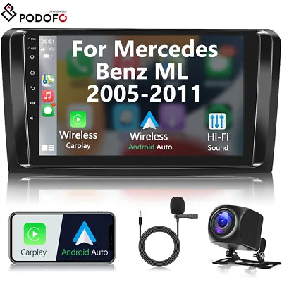 Android 13.0 Car Radio GPS Stereo BT Carplay WiFi For Mercedes Benz ML-W164 +Cam • $149.99