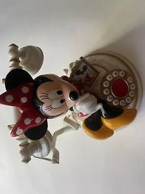 Vintage Minnie Mouse Push Button Desk Telephone DAMAGED UNTESTED • $32.19